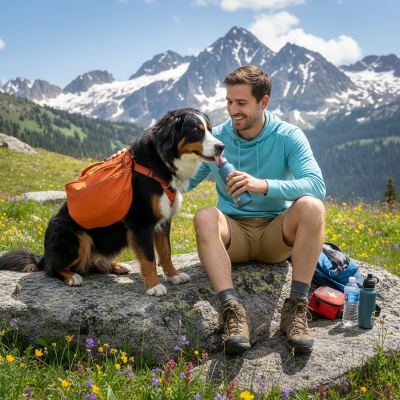 Ruffwear Approach Pack – Ergonomischer Hunderucksack mit Satteltaschen für aktive Hunde auf Trekking & Wandertouren