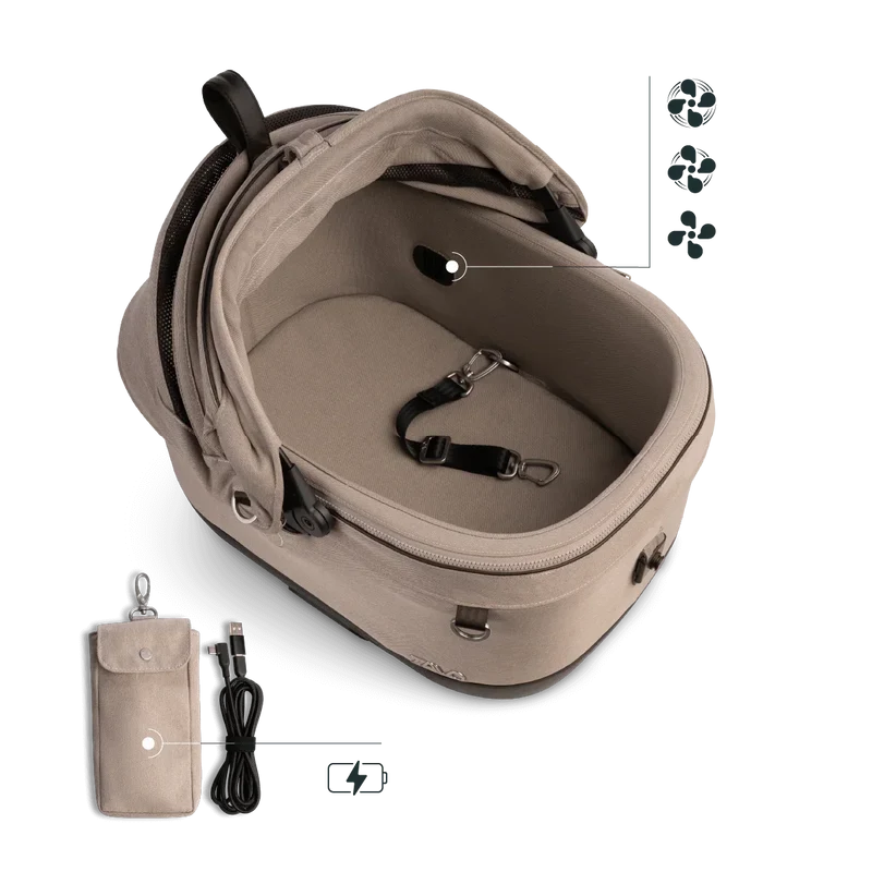 Isofix Autositz & Transportbox Maeve™ iso5x Wind Tavo | Integriertes Belüftungssystem | für Hunde bis 13.6 kg | GREENGUARD-Gold-Zertifizierung | Merle