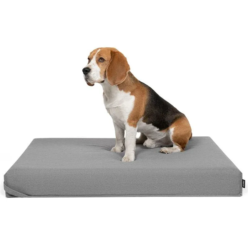FINNTO® Hundematte orthopädisch | Wasserdicht & Antiallergen | FAIRTRADE & Oeko-Tex® Standard | Hellgrau