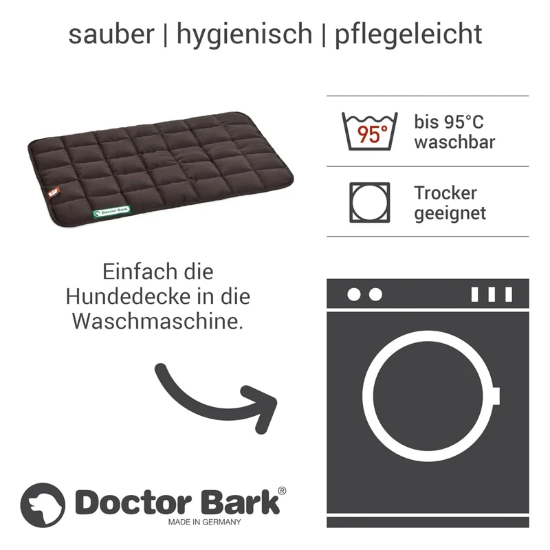 Doctor Bark Hundedecke – Waschbar bis 95°C, Hygienisch & Gelenkschonend für Indoor & Outdoor