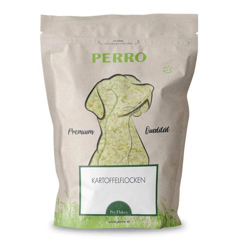Perro Kartoffelflocken – Glutenfreie Flocken als Ergänzungsfutter für Hunde | Ideal bei Allergien, Verdauungsproblemen & Eliminationsdiät