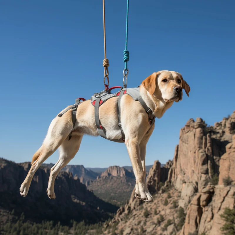 Ruffwear Doubleback Harness – Professionelles Abseilgeschirr für Hunde beim Klettern, Bergsteigen & Canyoning – Maximale Sicherheit für alpine Abenteuer