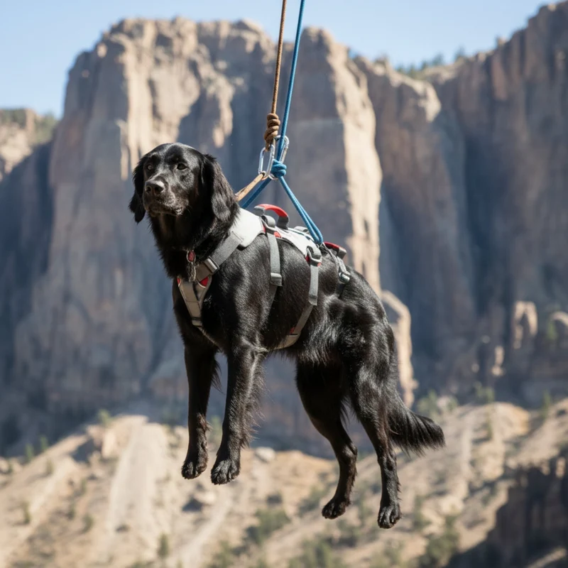 Ruffwear Doubleback Harness – Professionelles Abseilgeschirr für Hunde beim Klettern, Bergsteigen & Canyoning – Maximale Sicherheit für alpine Abenteuer