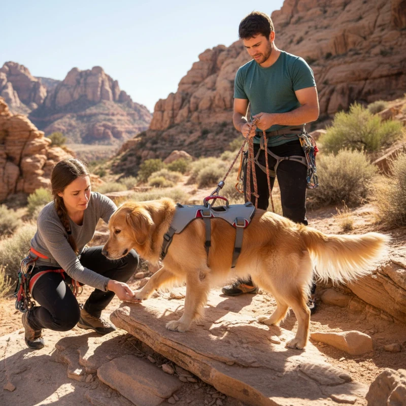 Ruffwear Doubleback Harness – Professionelles Abseilgeschirr für Hunde beim Klettern, Bergsteigen & Canyoning – Maximale Sicherheit für alpine Abenteuer