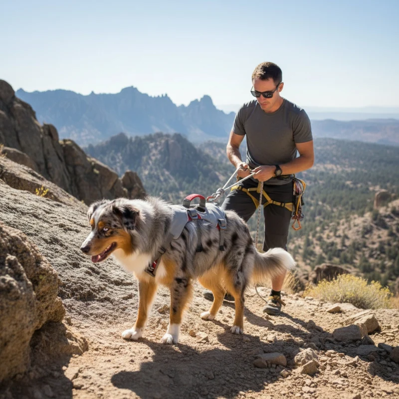 Ruffwear Doubleback Harness – Professionelles Abseilgeschirr für Hunde beim Klettern, Bergsteigen & Canyoning – Maximale Sicherheit für alpine Abenteuer