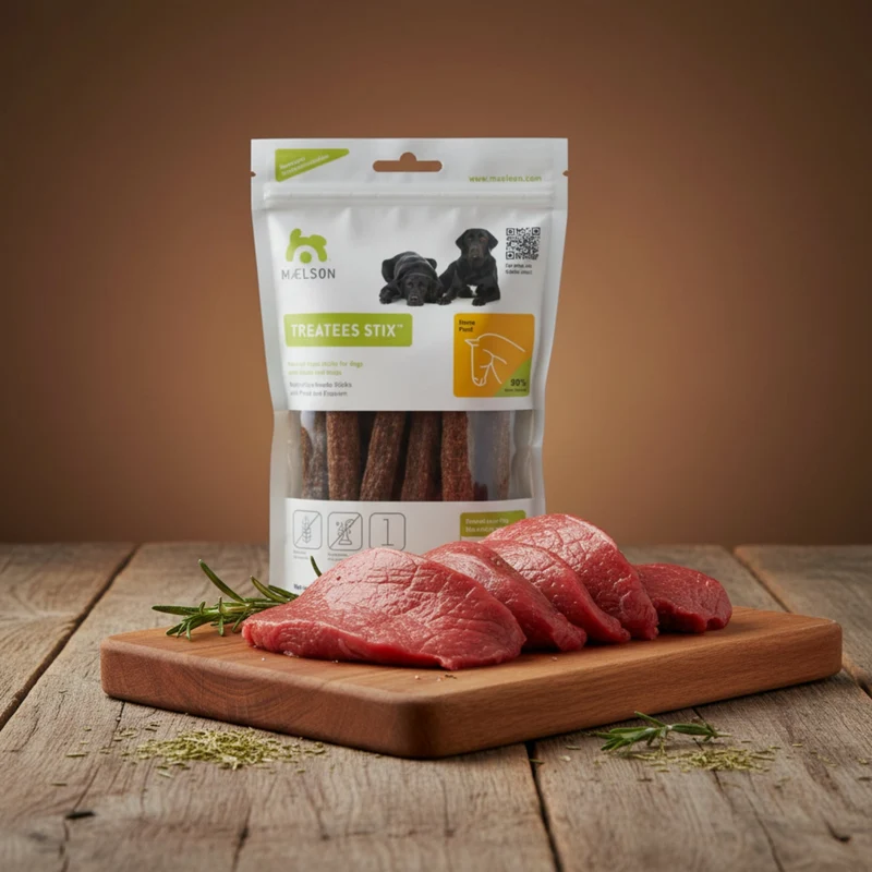 Maelson Treatees Stix Pferd – Premium Pferdefleisch-Stangen für Hunde, natürlicher Kausnack für gesunde Zähne & artgerechte Belohnung