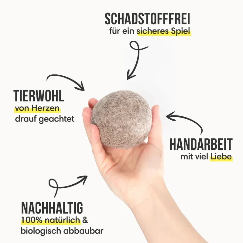 Hundespielzeug "Wollrausch" 3er-Set | 100% schadstoffgeprüft & Schafwolle | Zahnpflegend & schwimmfähig