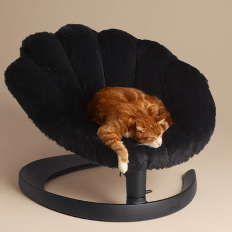 Schwingendes Haustierbett SHELL von TAVO| Für Hund & Katze | GREENGUARD-Gold-Zertifizierung | Farbe: Onyx