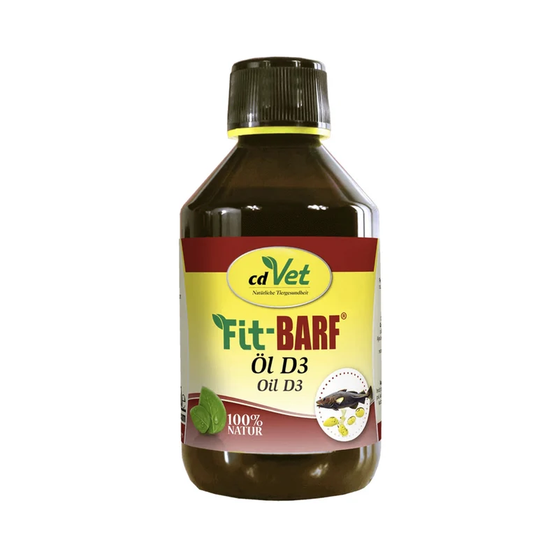 cdVet Fit-BARF Öl D3 – Premium Nahrungsergänzung mit natürlichen Fettsäuren & Vitamin D3 für starke Knochen, gesunde Zähne und ein vitales Immunsystem bei Hunden & Katzen