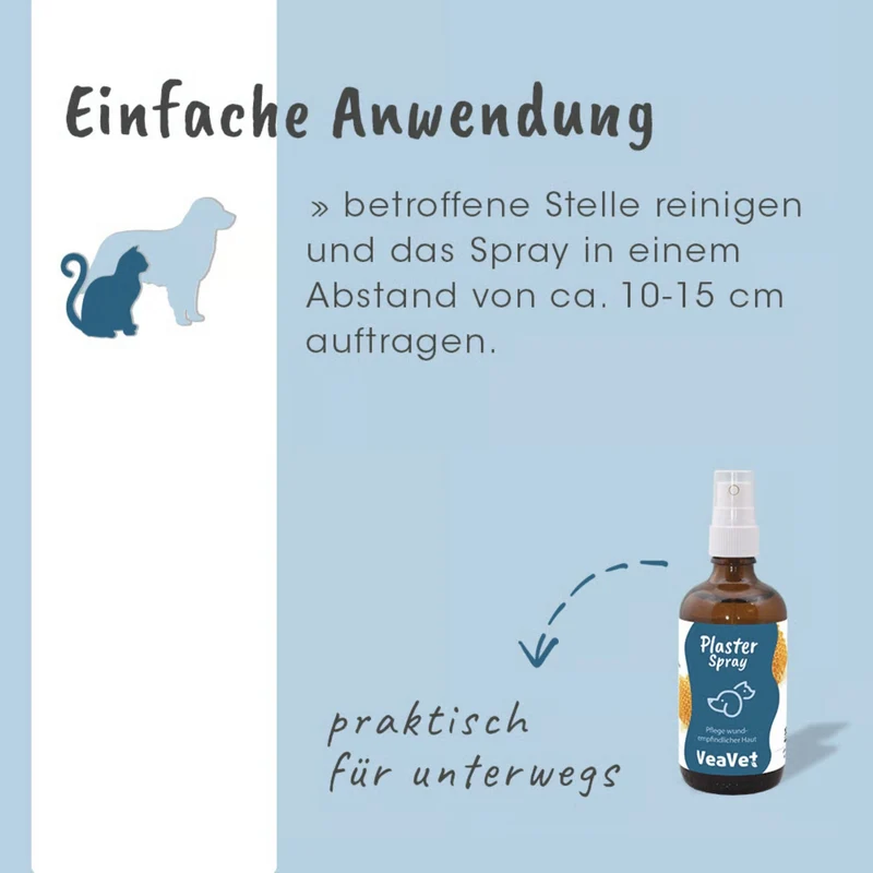 cdVet VeaVet PlasterSpray – Schützender Wundspray für Hunde & Katzen | Natürliche Wundpflege mit Schutzfilm | Schnelle Heilung bei kleinen Verletzungen