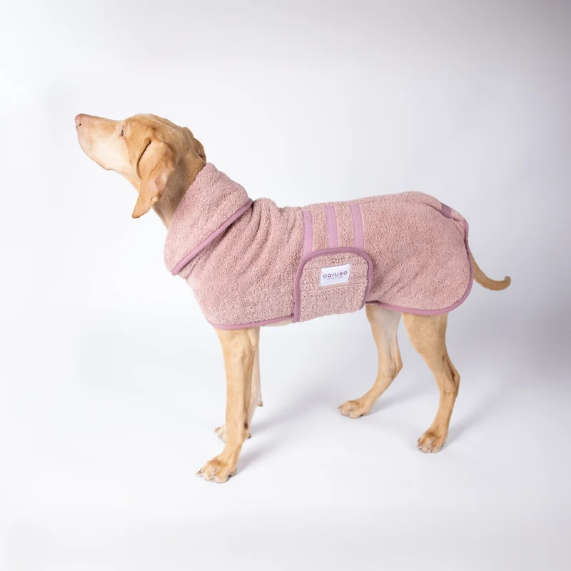 Hundebademantel Cozy Hug von Caruso - OEKO-TEX® zertifiziert - Rosa - 6 Größen
