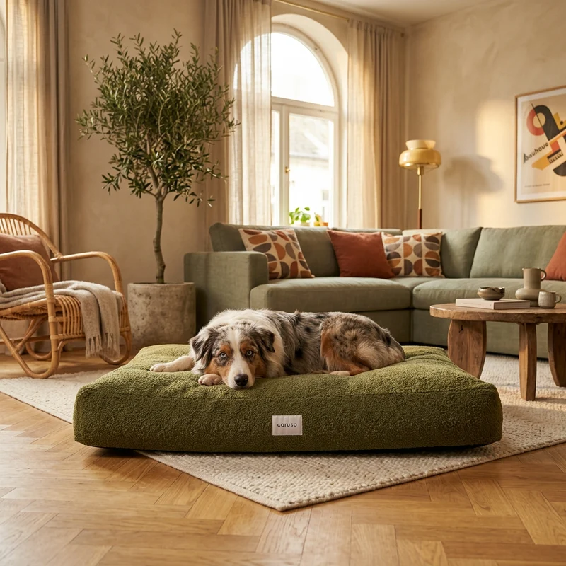 Hundebett Teddy von Caruso - orthopädisch - recycelter PET-Bezug - Oeko-Tex® Standard - 3 Farben & Größen