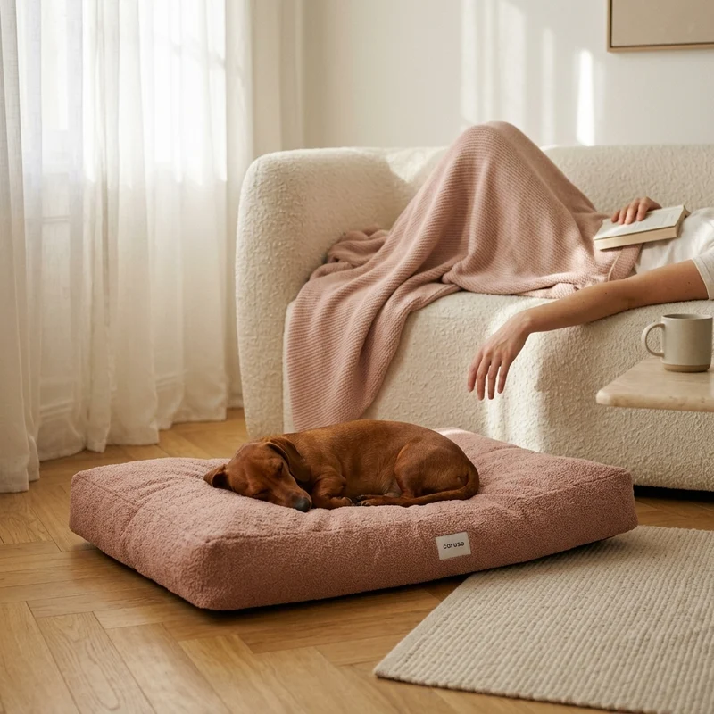 Hundebett Teddy von Caruso - orthopädisch - recycelter PET-Bezug - Oeko-Tex® Standard - 3 Farben & Größen