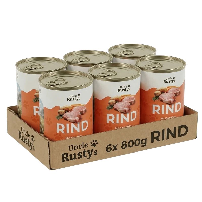 Uncle Rusty's Rind mit Kartoffeln und Karotten Nassfutter - regionale Zutaten