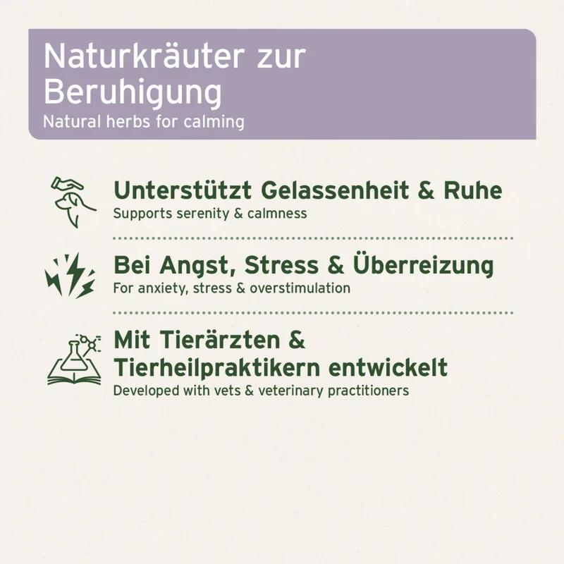 AniForte Calm & Relax – Natürliches Beruhigungspulver für ängstliche & nervöse Hunde – Pflanzliche Kräutermischung gegen Stress, Angst & Unruhe