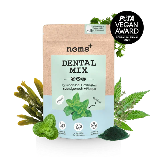 Noms+ Dentalmix für Hunde | Bei Plaque & Zahnstein | Rein Pflanzlich & frischer Atem | 100% vegan & tierleidfrei