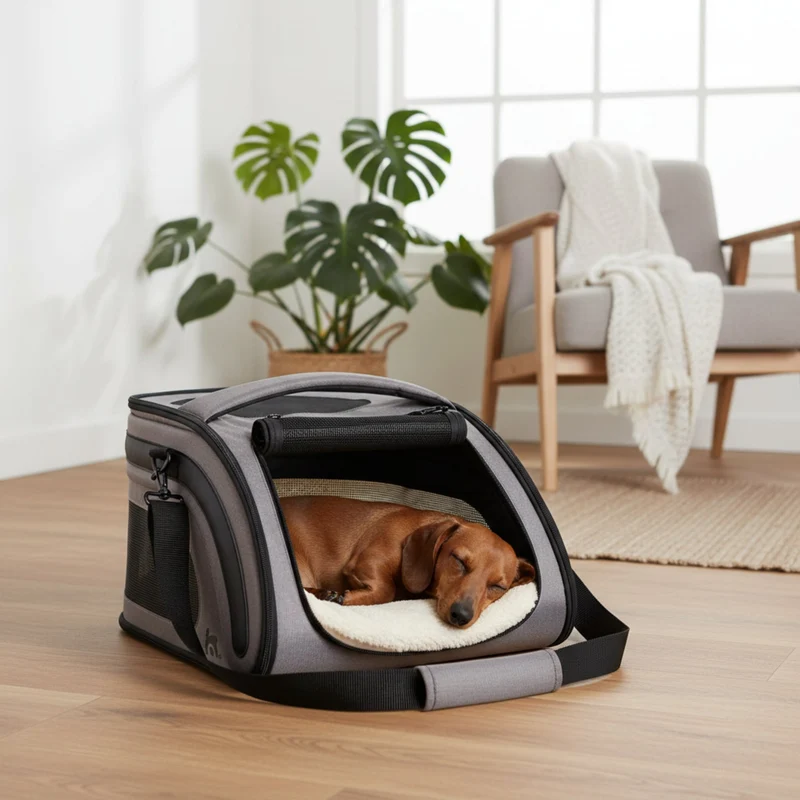 Maelson Snuggle Kennel Hundetransportbox – Flugzeug-zugelassen, faltbar & komfortabel für Auto, Reisen & Tierarzt