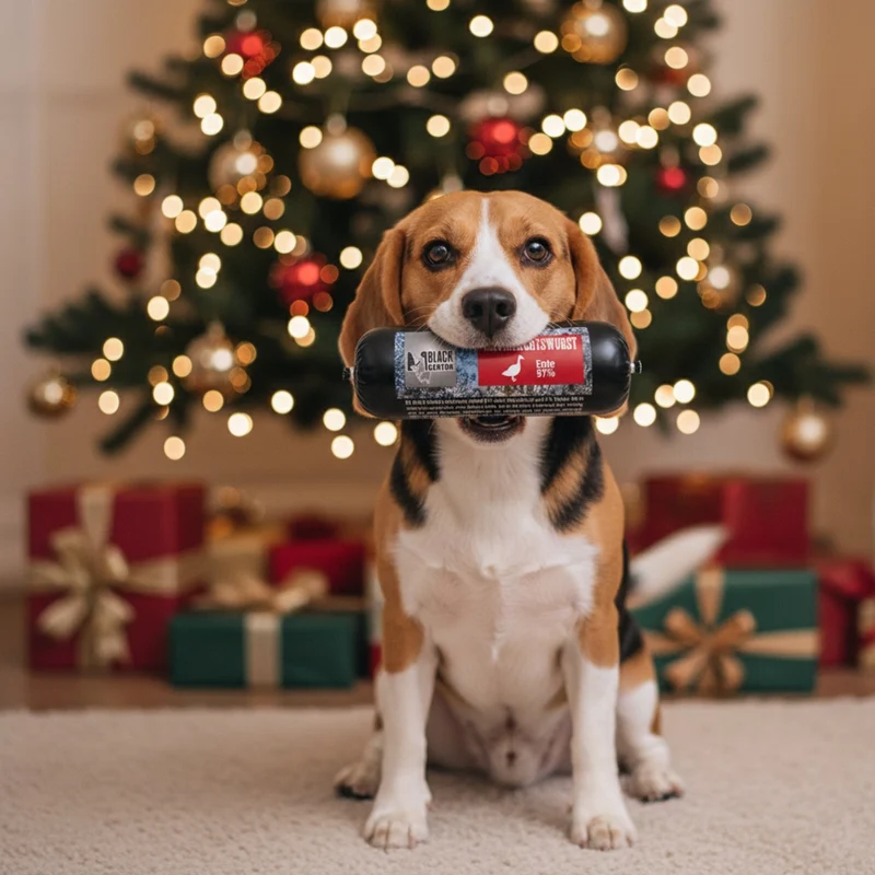 Black Canyon Wauhnachtswurst mit Ente – Premium Weihnachtssnack für Hunde & Katzen | Natürliche Festtagsbelohnung