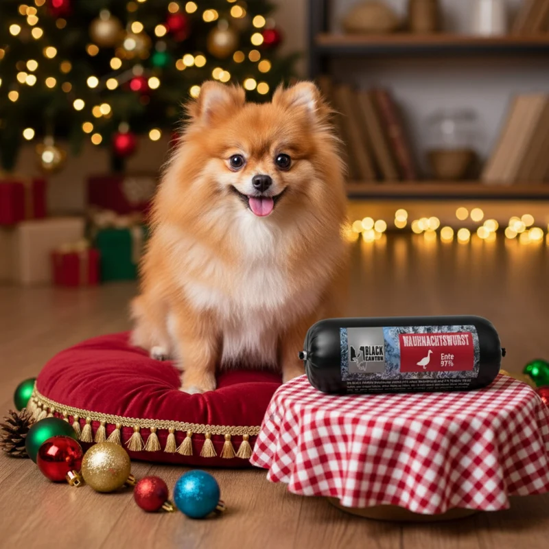Black Canyon Wauhnachtswurst mit Ente – Premium Weihnachtssnack für Hunde & Katzen | Natürliche Festtagsbelohnung