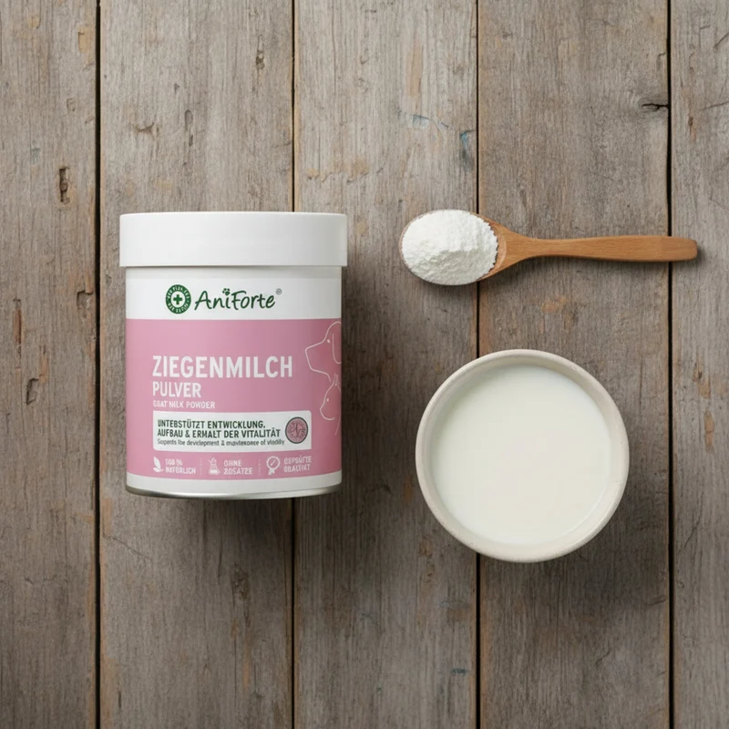 AniForte Ziegenmilch Pulver für Hunde & Katzen – Leicht Verdaulich, Stärkt Immunsystem & Ideal für Welpen, Kitten & Sensible Tiere