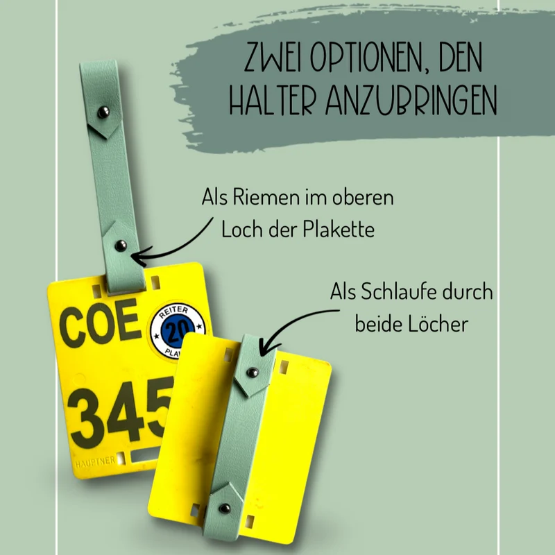 Halter für Reiterplaketten aus Biothane – einzeln oder als Paar