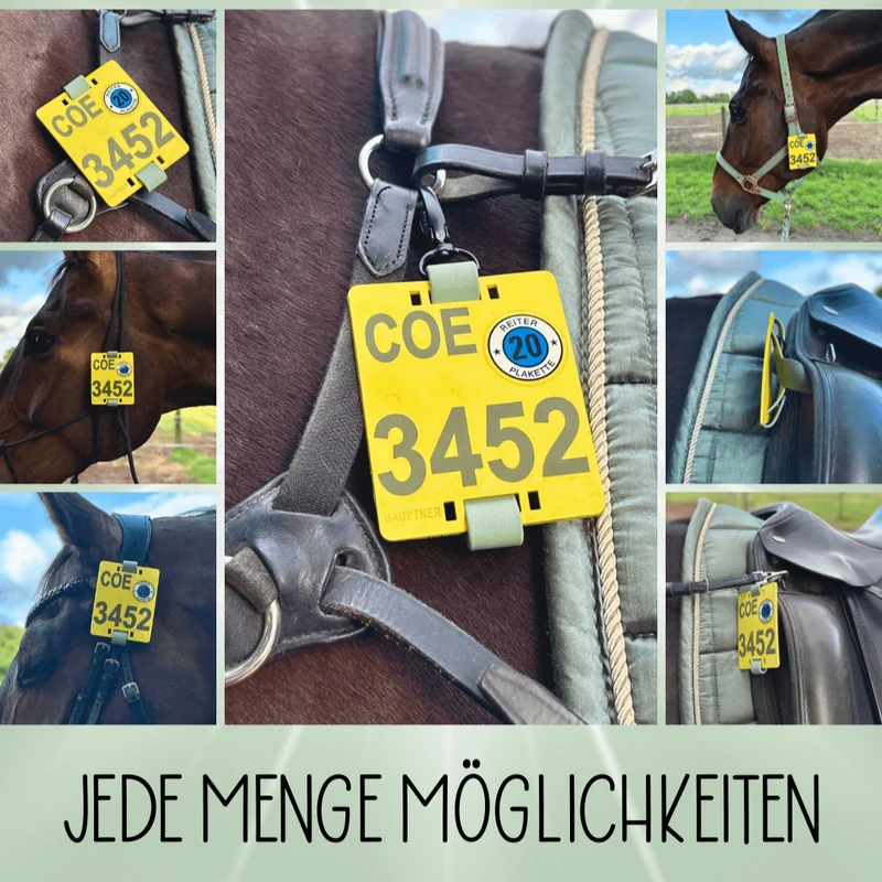 Halter für Reiterplaketten aus Biothane – einzeln oder als Paar