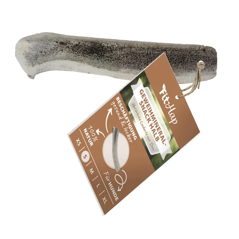cdVet Fit-Hap Geweihmineral-Snack halb – Kausnack aus Rothirsch-Geweih für gesunde Zähne, starkes Zahnfleisch und langanhaltenden Kauspaß