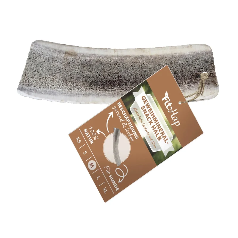 cdVet Fit-Hap Geweihmineral-Snack halb – Kausnack aus Rothirsch-Geweih für gesunde Zähne, starkes Zahnfleisch und langanhaltenden Kauspaß