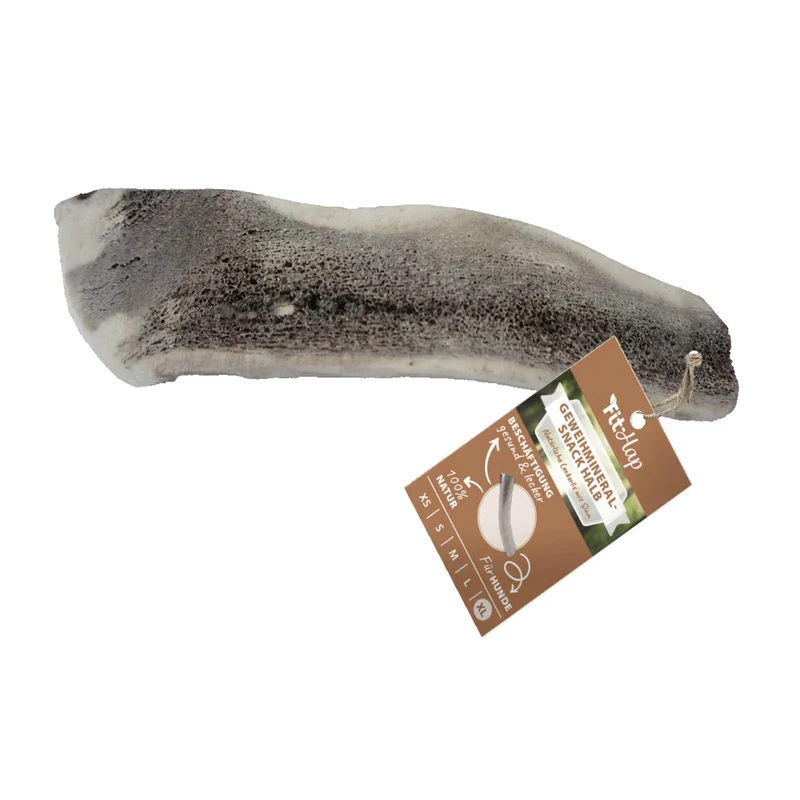 cdVet Fit-Hap Geweihmineral-Snack halb – Kausnack aus Rothirsch-Geweih für gesunde Zähne, starkes Zahnfleisch und langanhaltenden Kauspaß