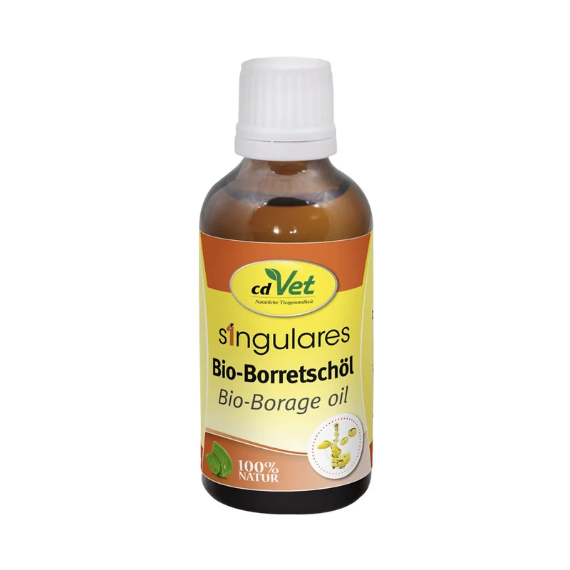 Premium Bio-Borretschöl von cdVet – Reich an Gamma-Linolensäure für gesunde Haut, glänzendes Fell & ausgeglichenen Hormonhaushalt bei Hund & Katze