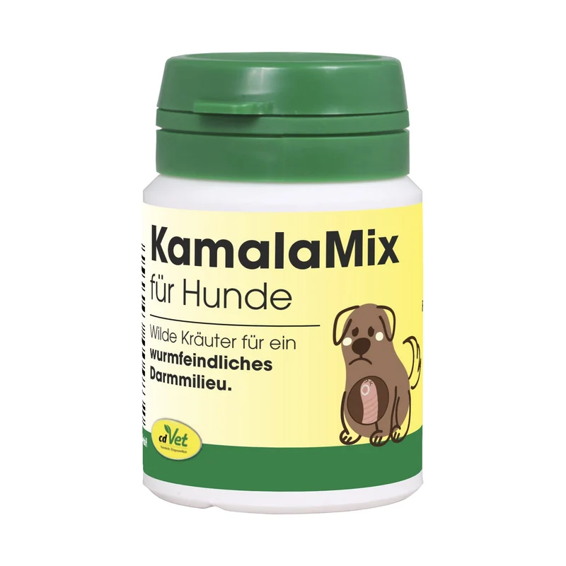 cdVet KamalaMix – Natürliche Kräutermischung für wurmfeindliches Darmmilieu bei Hunden | Mit Saponinen, Bitter- & Gerbstoffen | Auch für Welpen geeignet