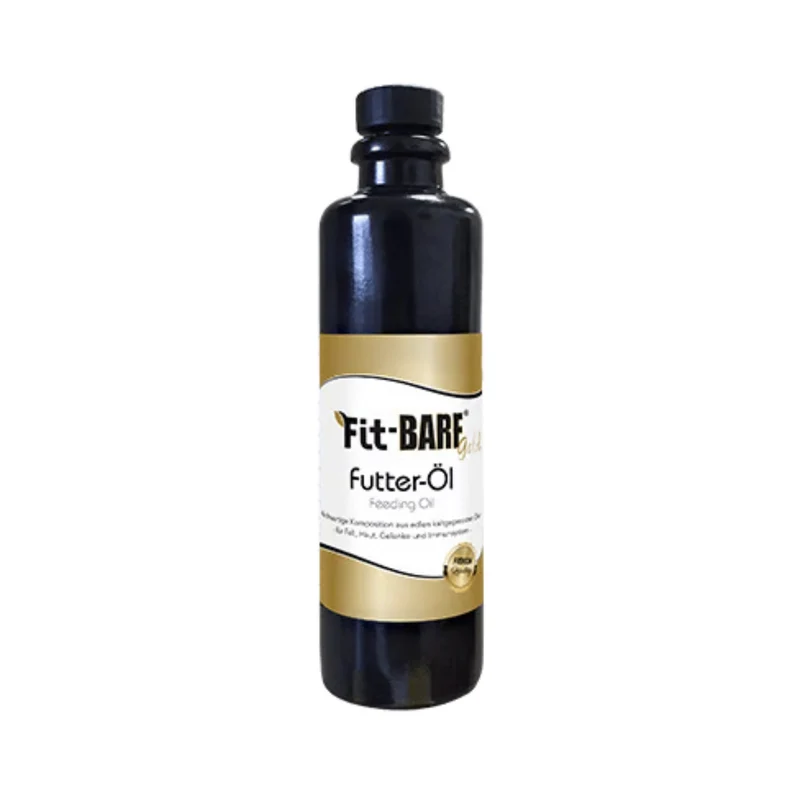 cdVet Fit-BARF Gold Futter-Öl – Premium Omega-3 Öl für Hunde & Katzen mit Leinöl & Nachtkerzenöl für glänzendes Fell, gesunde Haut & starkes Immunsystem