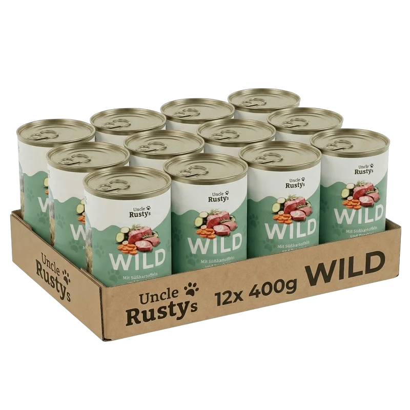Uncle Rusty's Wild mit Süßkartoffeln und Zucchini Nassfutter - regionale Zutaten