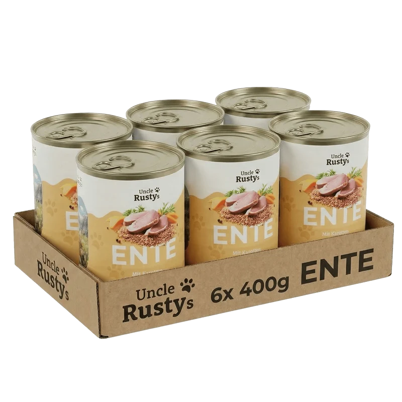 Uncle Rusty's Ente mit Karotten und Hirse Nassfutter - regionale Zutaten