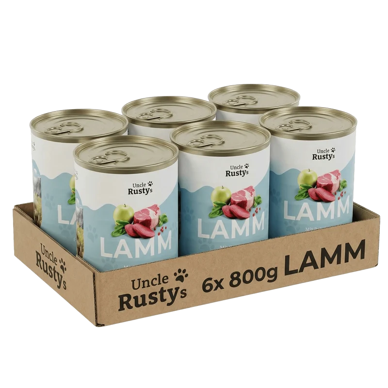 Uncle Rusty's Lamm mit Rote Beete, Haferkleie und Apfel Nassfutter - regionale Zutaten
