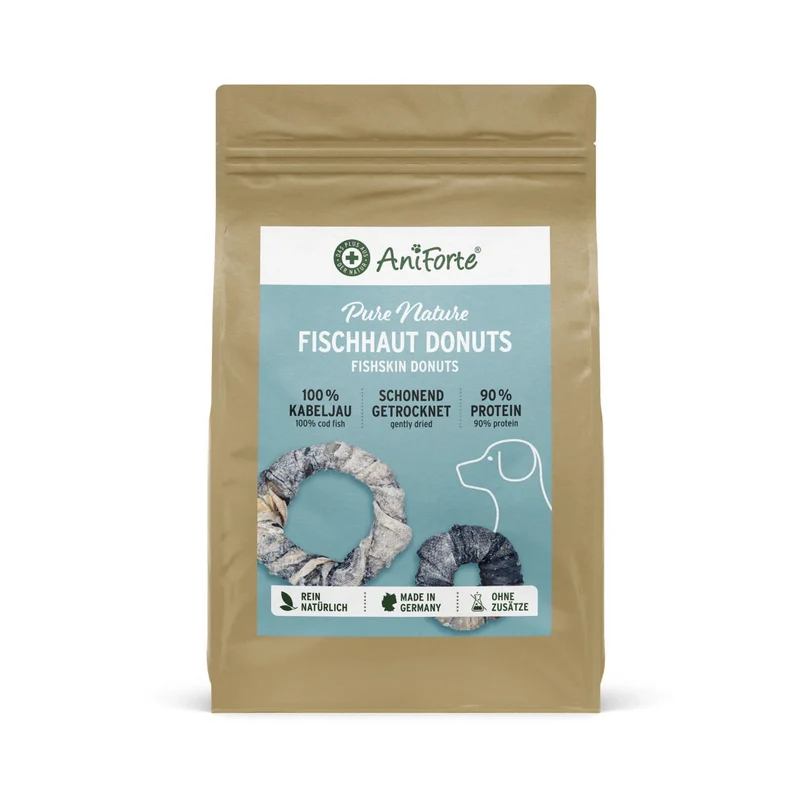 AniForte Fischhaut Donuts – Natürlicher Kausnack für Hunde, reich an Omega-3 & Kollagen