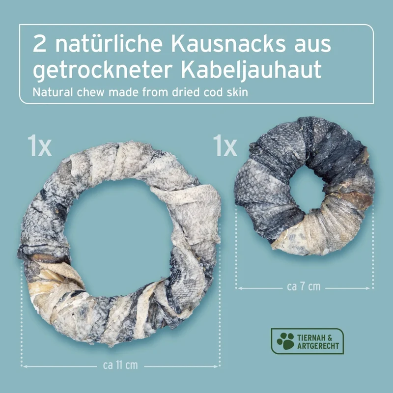 AniForte Fischhaut Donuts – Natürlicher Kausnack für Hunde, reich an Omega-3 & Kollagen
