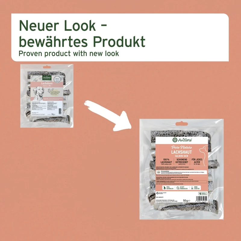 AniForte Lachshaut Hundesnack – 100% Natürlicher Kauspaß für gesunde Zähne & glänzendes Fell