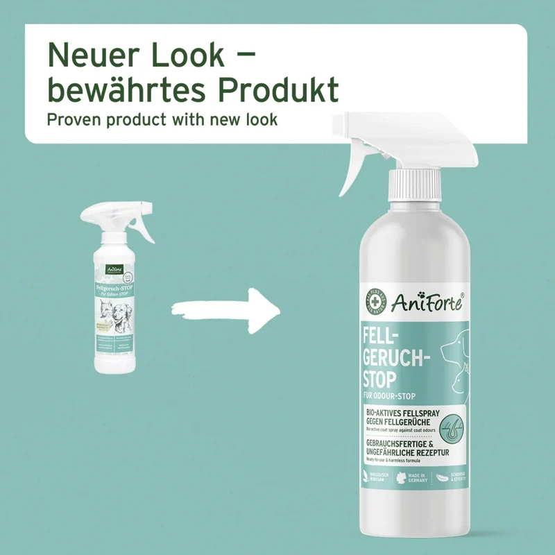 AniForte Fellgeruch-STOP Spray für Hunde – Natürlicher Geruchsneutralisierer gegen Hundegeruch