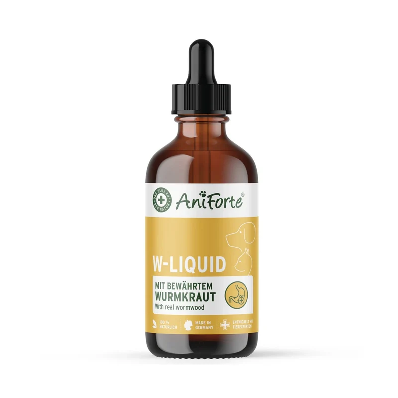AniForte W-Liquid – Pflanzliche Darmunterstützung für Hunde & Katzen mit Aloe Vera, Salbei & Thymian