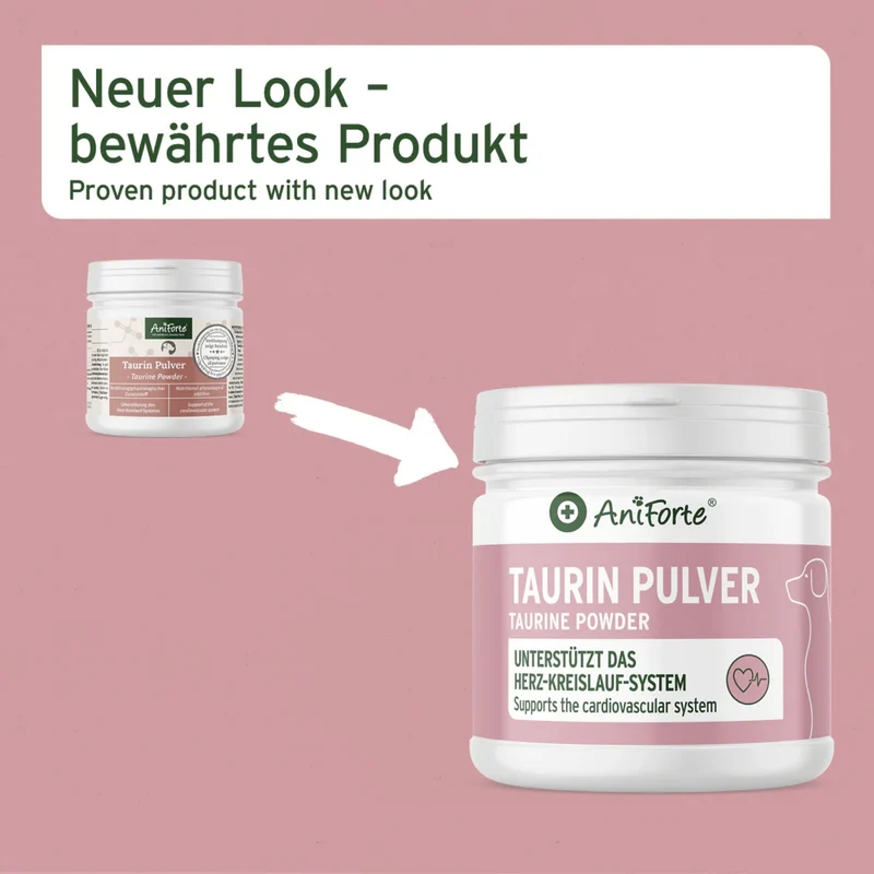 AniForte Taurin Pulver für Hunde – Hochdosiert & Rein für Herzgesundheit & Vitalität