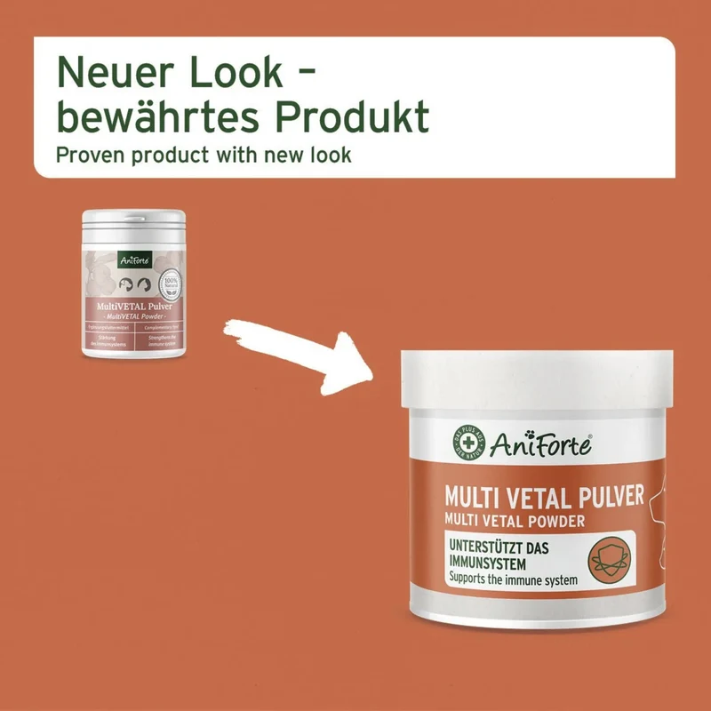AniForte MultiVETAL – Natürliches Multivitamin-Pulver mit Bierhefe & Omega-3 für Hunde