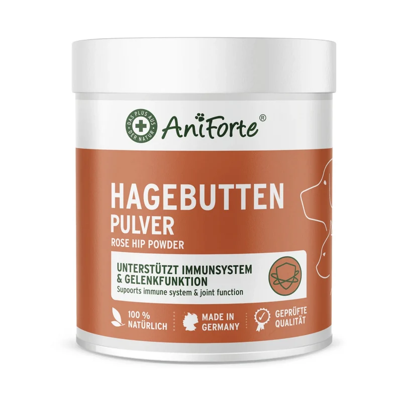 AniForte Hagebuttenpulver für Hunde – Natürliches Vitamin C für starke Gelenke & Immunsystem