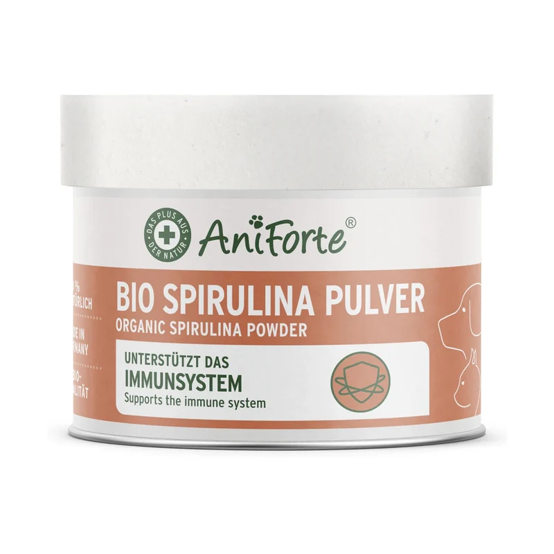 AniForte Bio Spirulina Pulver für Hunde – 100% Reine Mikroalge zur Stärkung von Immunsystem, Vitalität & Fellgesundheit