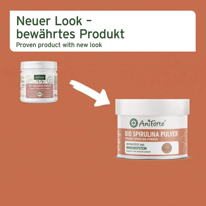 AniForte Bio Spirulina Pulver für Hunde – 100% Reine Mikroalge zur Stärkung von Immunsystem, Vitalität & Fellgesundheit