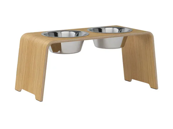Futterstation dogBar® für Hunde | Edelstahl | Eiche hell | NEU: 6 Größen