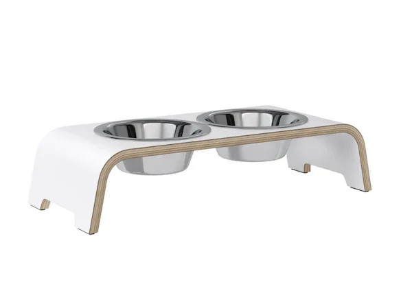 Futterstation dogBar® für Hunde | Edelstahl | Weiss | NEU: 6 Größen