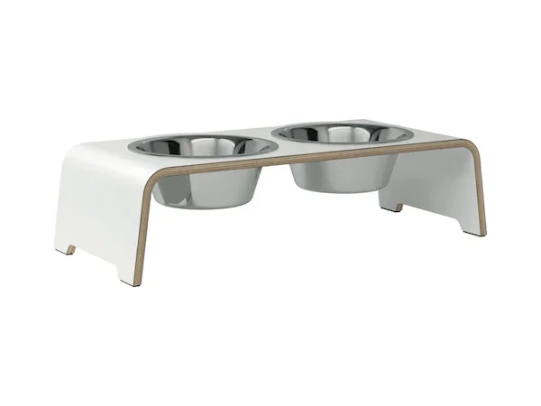 Futterstation dogBar® für Hunde | Edelstahl | Weiss | NEU: 6 Größen