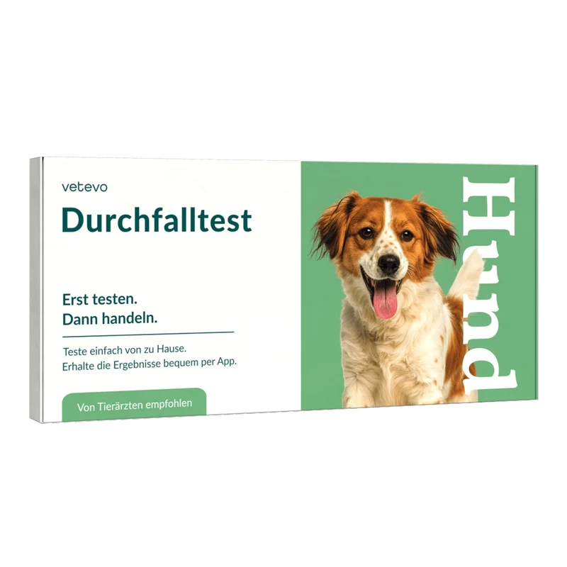 Vetevo Durchfalltest Hund – Schnelle Diagnose bei Durchfall, Erbrechen & Bauchschmerzen | Testet auf Coronaviren, Parvoviren, Giardien & Kryptosporidien