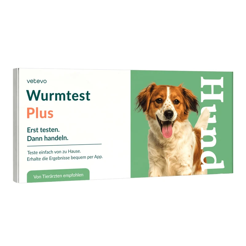 Vetevo Wurmtest Plus Hund – Zuverlässiger Kottest auf 9 Parasiten inkl. Lungenwürmer & Giardien